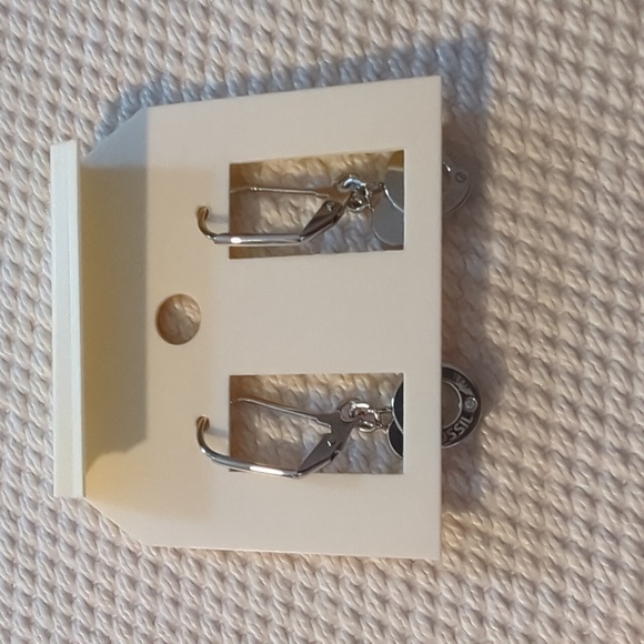 Fossil Pavé and Mother of Pearl Earrings - Picture 2 of 2